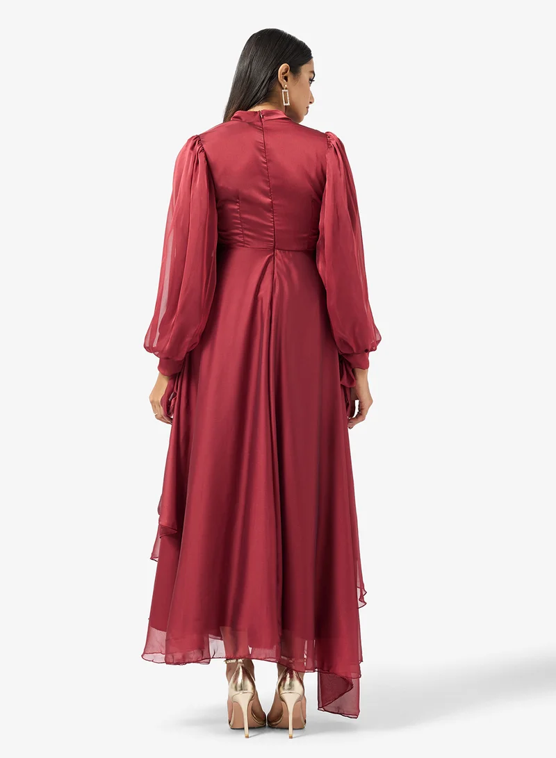 خزانة A-line Dress With Self Tie Up